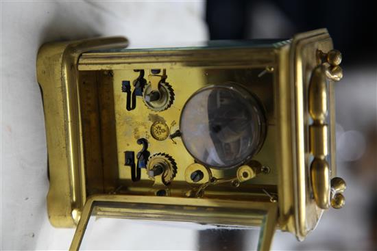 A French brass carriage clock 5.5in.